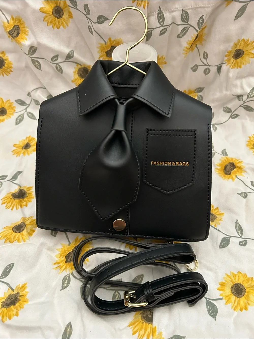 Black Men’s Dress Shirt Crossbody Bag